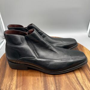 Johnston & Murphy Boots Mens 13 M Chelsea Ankle Black Leather Side Zip Shoes